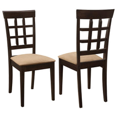 Showcase and Beige Lattice Back Dining Chair (Set of 2)