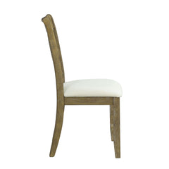 Mercury Beige Linen & Rustic Oak Finish Side Chair (Set of 2)