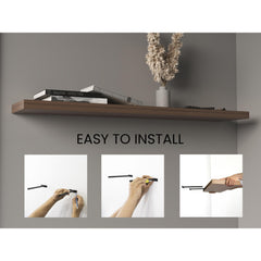 Hercules 47" Wide Floating Shelves Set Of 2, Shelves For Wall Decor For Bedroom, Bathroom Storage Shelves, Book Shelves For Living Room