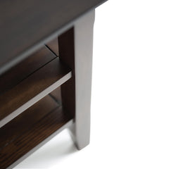 Eternity Solid Wood Narrow Side Table in Brunette Brown