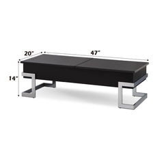 Orestes Black High Gloss & Chrome Finish Coffee Table w/ Lift Top