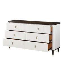 Halo White & Walnut Finish Dresser with Jewerly Tray