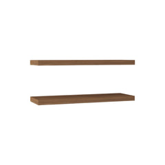 Hercules 31.5" Wide Floating Shelves Set of 2, Shelves for Wall Decor for Bedroom, Bathroom Storage Shelves, Book Shelves for Living Room Mahogany