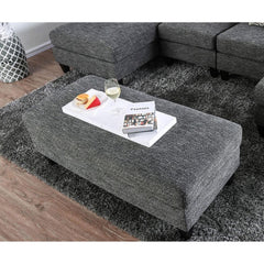 Living Room 1pc Ottoman Transitional Style Chenille Fabric Gray Color Tappered Feet Couch Ottoman