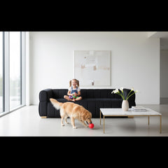 Velvet Sofa with Tufted Low Back Design, Sophisticated 3 Seater Couch for Living Rooms, 89 Inch Wide, Easy Assembly