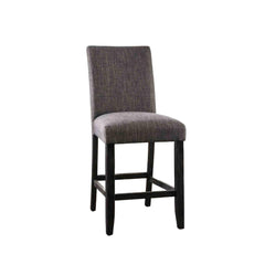 Gray Finish Rustic Style 2pc Counter Height Chair Padded Fabric Seat And Backrest Dining Room