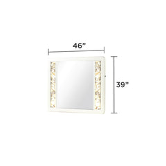 Harmony Pierre Modern Style Mirror Made with Wood and Gold LED edges in Beige (INCLUDES MIRROR ONLY)