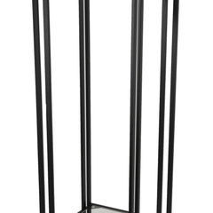 Fable Plant Stand Table, Black Metal, Square Mirrored Top, 34 Inch