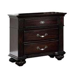 Sonata Traditional Style Beautiful Nightstand, Dark Walnut