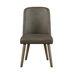 Artemis Gray Synthetic Leather & Gray Oak Finish Side Chair (Set of 2)