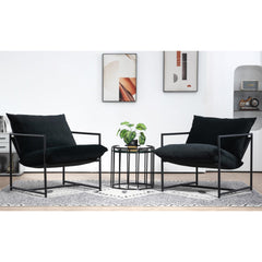 Quasar Modern Velvet Accent Chair, Metal Frame Contemporary Recliner with Deep Seating Cushion for Home Office