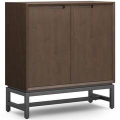 Sanctuary 39 inch Wide Solid Wood Medium Storage Cabinet in Walnut Brown