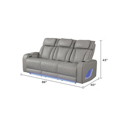 Hephaestus Modern Style Upholstery Recliner 2PC Livingroom Set Made with Wood & Massage Function Included-Gray