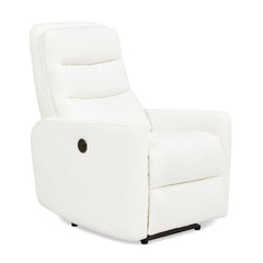 Saturn 35.5" High-Back Power Recliner Motion Chair, Chiffon White Boucle
