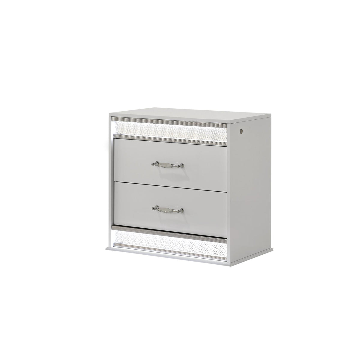 Glam Modern Style 2-Drawer Night stand Made with Wood in White