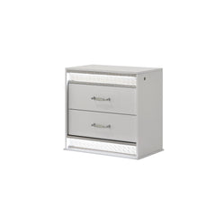 Glam Modern Style 2-Drawer Night stand Made with Wood in White