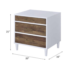 Atlas White & Weathered Oak Finish Accent Table