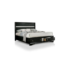 Contemporary Black Color Panel Headboard 1pc King Size Bed w Drawers Beautiful Bedroom Furniture