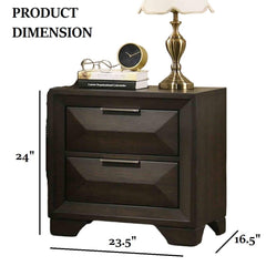 Transitional Style 1pc Nightstand Metal Handles Bracket Legs Centre Metal Handles English Dovetail Drawers Espresso Finish Bedroom Furniture