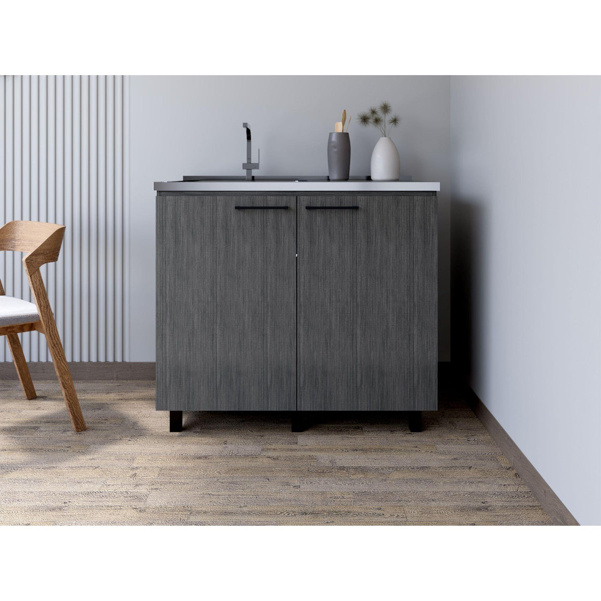 Millennium Sink Cabinet Burwood, Kitchen, Smokey Oak