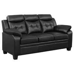 Rhapsody Black 2-piece Faux Leather Living Room Set