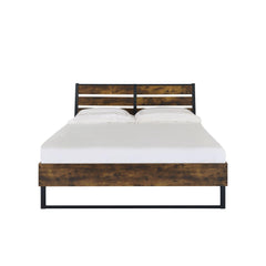 Sun Rustic Oak & Black Finish E. King Bed