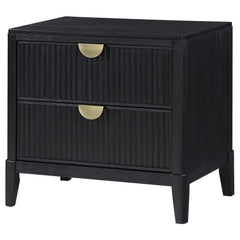 Avalon Black 2-drawer Nightstand