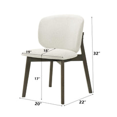 Demeter Gray Chenille & Walnut Side Chair (Set of 2)