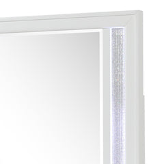Hades Modern Style Mirror for Dresser Top made with wood frame and LED in White(Includes Only Mirror)