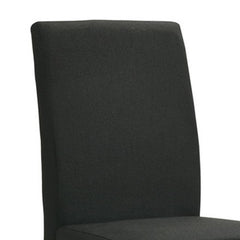 Pandora Dining Chair Set of 4, Black Wood Frame, Fabric Seat and Backrest