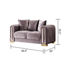 Archive Modern Style Loveseat in Silver