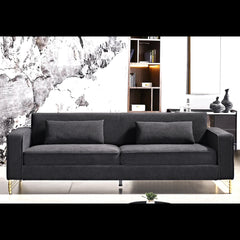 Hades 85.8" Velvet Sofas for Living Room, 3 Seater Couch with Classic Modern Appeal and Luxurious Soft Comfort, Easy to Maintain, Black