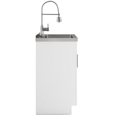 Clytemnestra - Deluxe 28" Laundry Cabinet with Faucet and Stainless Steel Sink - White