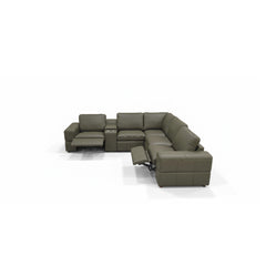 Premium Leather Match Upholstered Large Arms Sectional with Two Recliner Seats
