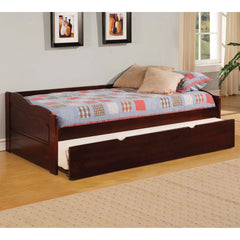 Valhalla Finish Traditional Style Daybed With Attached Twin Trundle And Slat Kit Included Cherry Finish