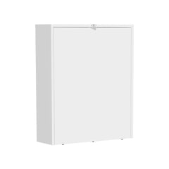 Jupiter 33" Wide x 23" Deep folding Table with Four Shelves, Floating Table, Retractable Table, Floating Desk, Ironing Table White
