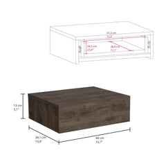 Galaxy Floating Nightstand , End Table, Side Table Wall-Mounted with Drawer- Dark Brown -Bedroom