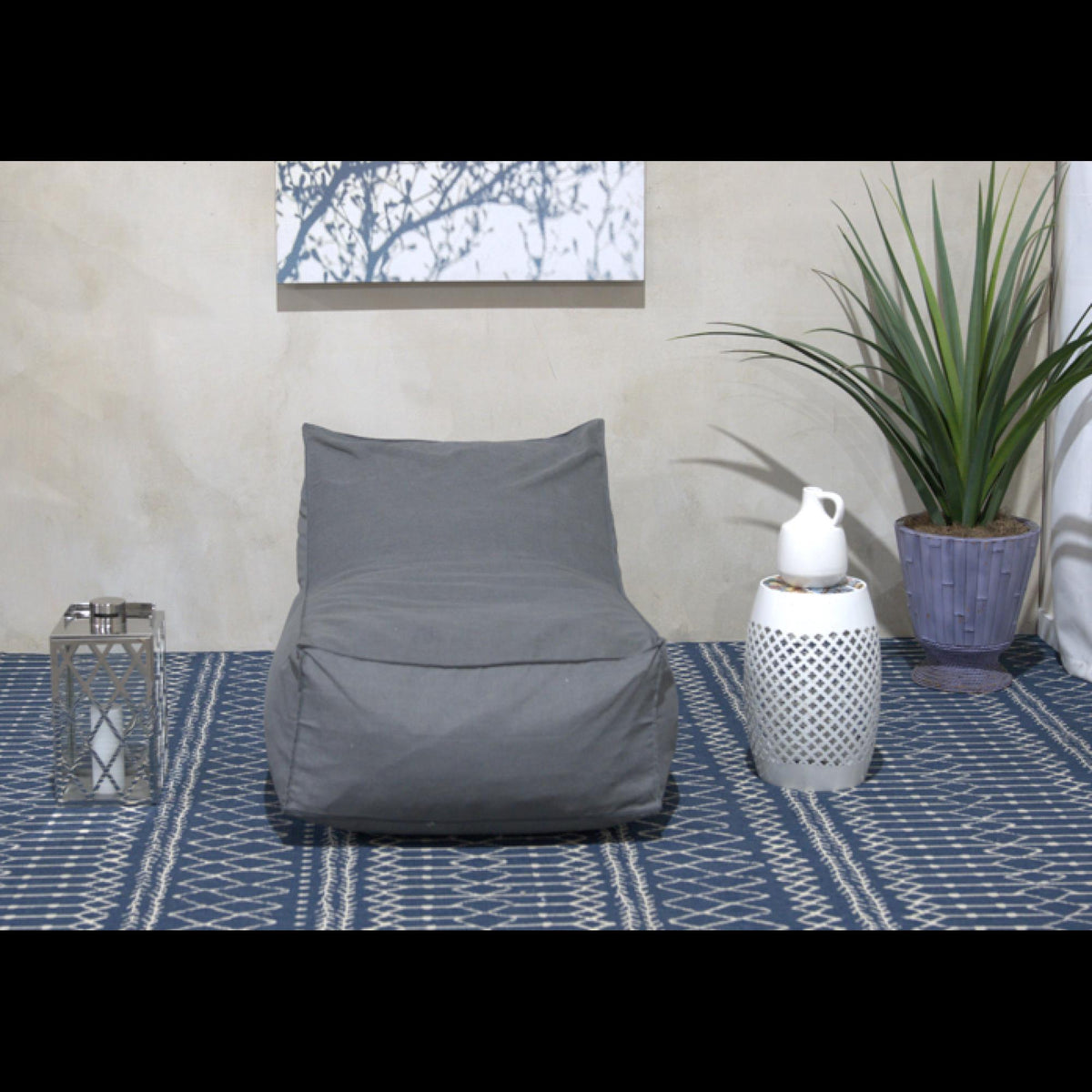 Athena 3 Ft. Water Resistant Fabric Bean Bag Chair, Dark Grey
