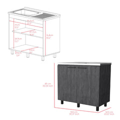 Millennium Sink Cabinet Burwood, Kitchen, Smokey Oak