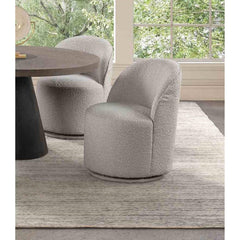 Contemporary Style 1pc Dining Swivel Chair 360 Rotate Light Gray Finish Dining Room