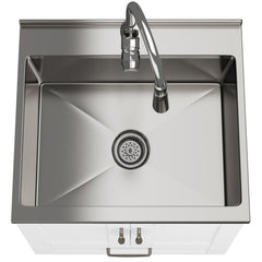 Melody - Deluxe 24" Laundry Cabinet with Pull-out Faucet and Stainless Steel Sink - White