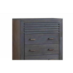 Transitional Style 1pc Chest Slat Design Mortise and Tenon Joinery Charcoal Brown Finish Bedroom Furniture
