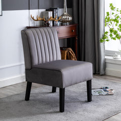 Venus Mid Century Modern Accent Chairs Set of 2 with Minimalist Design, Elegant Velvet Upholstery and Solid Wood Legs, Ideal for Living Room or Bedroom, Grey