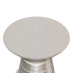 Menelaus 18 inch Wide Metal Accent Table in Antique Silver
