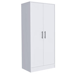 Mercury 180 Armoire, Two Shelves, Double Door, Metal Rod, One Drawer -White