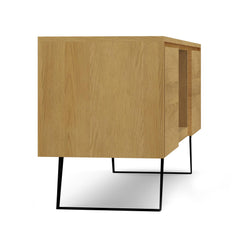 Athena 63 inch Wide Solid Wood TV Stand in Oak For TVs up to 70 inches
