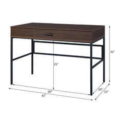Epic Oak & Black Finish Writing Desk W/USB