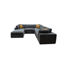 Coffee Bean Like Upholstery Full Compressed Modular Sectional with Toss Pillows