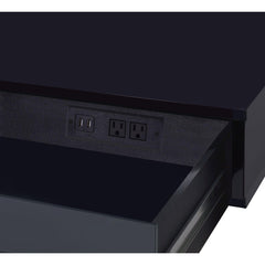 Aura Black High Gloss & Chrome Finish Writing Desk W/USB