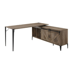 Cosmos Rustic Oak & Black Finish Writing Desk